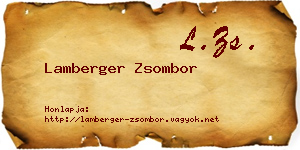 Lamberger Zsombor névjegykártya